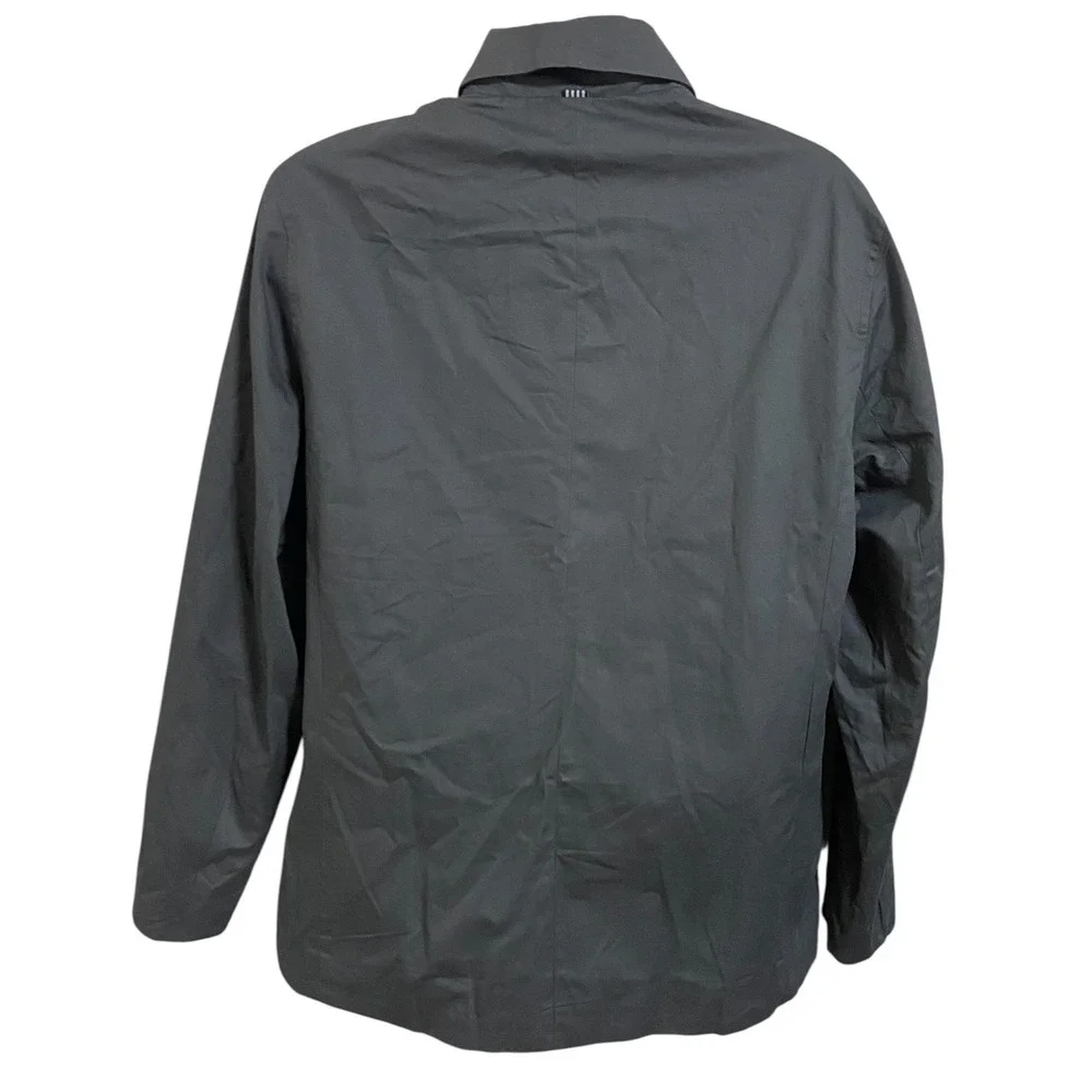 FIVEFOUR NWT Blaine Charcoal Gray Jacket Cotton Lightweight Coat Plaid‎ Lined L